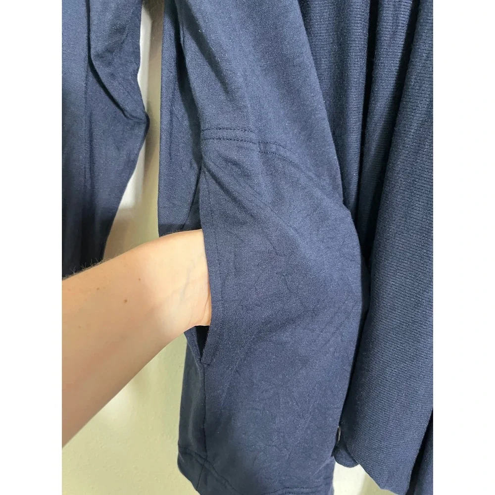 ATHLETA Pranayama Restore Rib Wrap Cardigan in Navy 882498-00